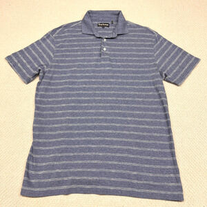 Barbour Polo Shirt Mens XL Blue Striped Knit Golf Preppy Classic Casual